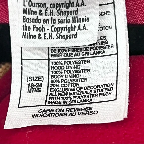 Disney Winnie the Pooh Honey Bee Outfit Size 18-24 Months - Picture 9 of 9